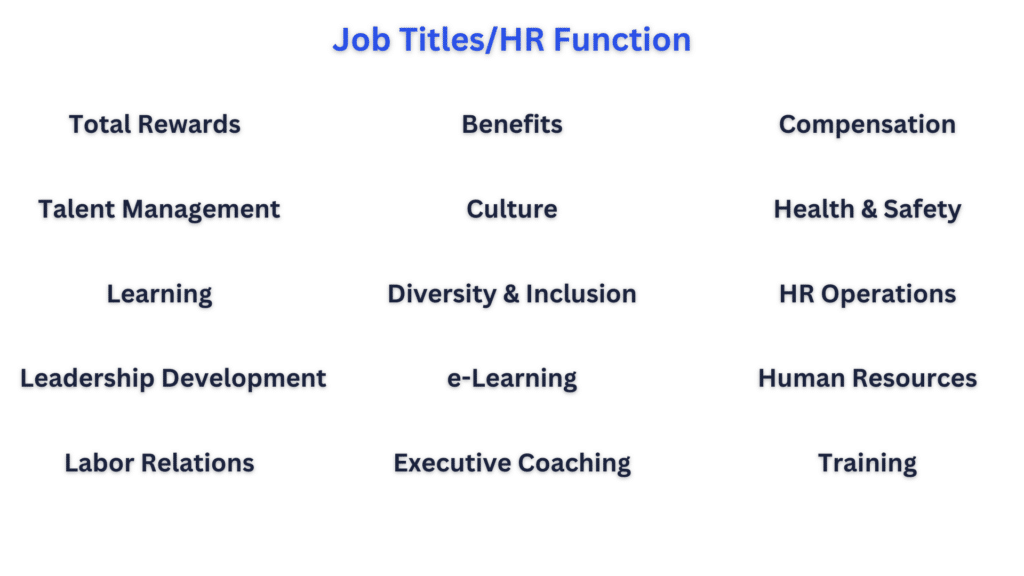 HR Contact Database Job Titles/HR Function